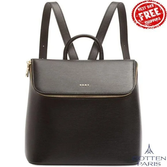 Dkny | Bags | Dkny Bryant Top Zip Backpack Black Gold Tone  display picture 2